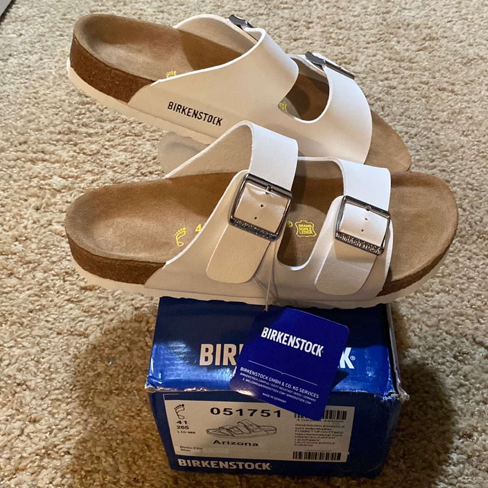 White Arizona Birkenstocks